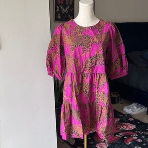 🐅 Farm Rio Artsy Leopards Mini Dress – Size Medium